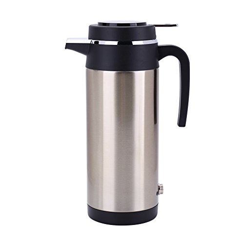 Portable 1200ml 24V Travel Car Truck Electric Kettle Water Heater Fast Boiling with Cigarette Lighter Socket, Fuse for Tea Coffee Drinking