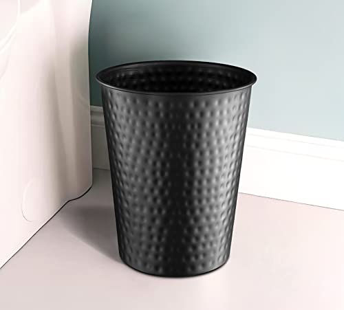 Monarch Abode 20128 Hand Hammered Metal Wastebasket Trash Can for Home ...