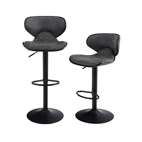 ALPHA HOME Bar Stools Counter Height Adjustable Swivel Bar Chair Modern
