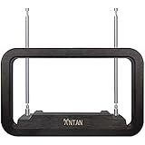 ANTAN DVB-T655VA Indoor TV Antenna 25-35 Miles Range -Support 8K 4K 1080P UHF VHF Freeview Channels with Longer 10ft Coaxial 