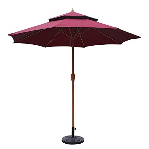 UWY Sonnenschirme 270 cm doppelter Garten-Sonnenschirm mit Kurbelgriff, Sonnenschutz, wasserdichter Schutz für Terrasse…