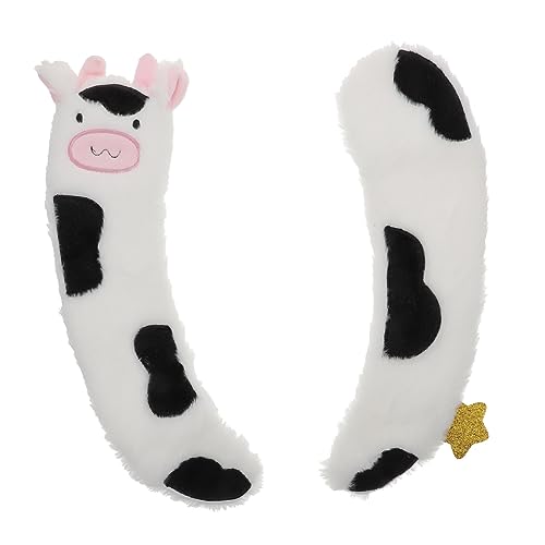 Healifty Cute Cartoon Cow Design Toilet Seat Cover Plush Toilet Pad Warm Mat Gasket Decorative Bathroom Accessory