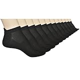 ELYFER Black Unisex Thin Rayon Ankle Socks, 12