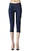 ISOLDE Skinny Capri Jegging Super Stretch Knit Denim for Women with Fully Functional Pockets-M, Dark Blue