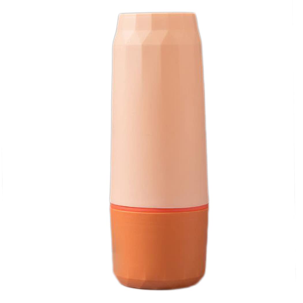 Hoshen Portable Travel/Home Splicing Color Toothbrush Cup, Two-In-One Toothbrush Holder, Wash Cup, Portable Toothpaste And Toothbrush Storage Box （1 Pieces, Pink）