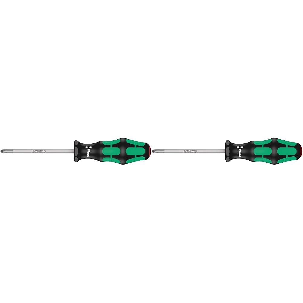 Wera 350 PH Kraftform Lasertip screwdriver, Phillips PH 2 x 100 mm, 05008720001 (Pack of 2)