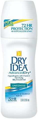Dry Idea Advanced Dry Antiperspirant Deodorant - Roll-On - Unscented - 72 HR Protection + Hypoallergenic - Net Wt. 3.25 FL OZ (96.1 mL) Each - Pack of 3 by Dry Idea