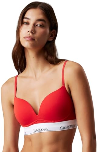Calvin Klein Donna Reggiseno Push-up Plunge con Ferretto, Rosso (Molten), 0D