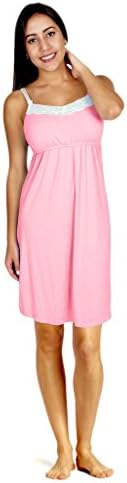 Nursing Nightie Babydoll for breastfeeding (Small, Pink)