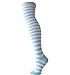 Womens Striped Thigh High Over Knee Stocking Socks(blue&white narrow stripe) YSW03C