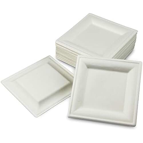 white square paper plate