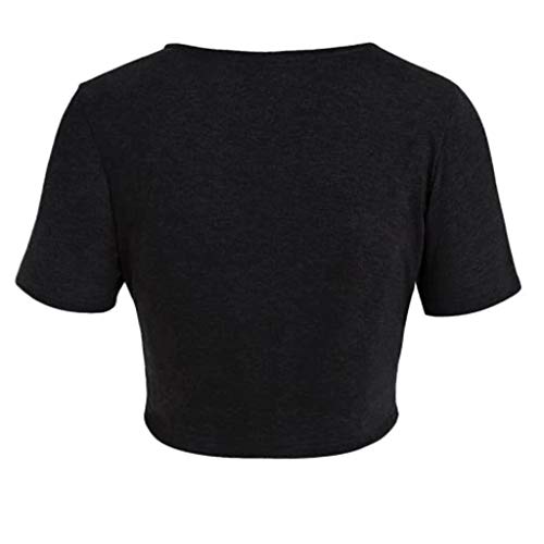 Women's Vintage Patchwork Swing Casual Party Dress Short Sleeve Lemon Pineapple Skirt (S, Black 3)