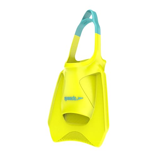 Speedo Unisex-Adult Biofuse Fitness Fin | Swim Training | Swimming Fin | Flippers, Hyper Yellow/Cobalt/Emerald, XS