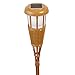 Newhouse Lighting FLTORCH4 Solar-Powered Flickering Flame Outdoor Island Torches, 4-Pack, Bamboo