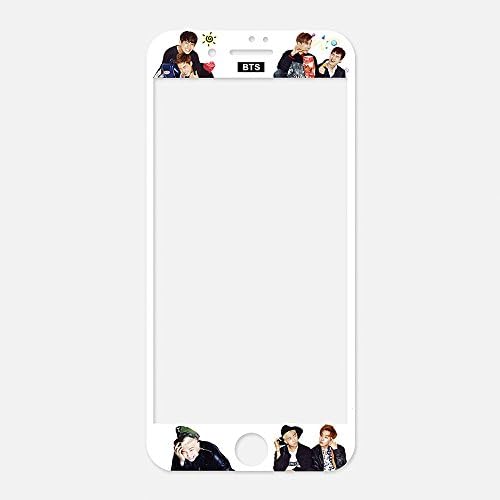 BTS BT21 iPhone Screen Protectors Bangtan Boys Curved Full Coverage Tempered Glass Screen Protector Fans Gift for iPhone (BTS, iPhone7/8)