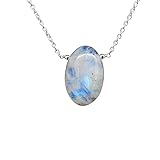 Gempires Moonstone Necklace for Women, Rainbow