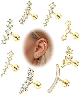 Jstyle Pcs 16G 316L Stainless Steel Cartilage Stud Earring Set