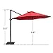 Abba Patio 11 ft Patio Offset Hanging Umbrella Outdoor Cantilever Sturdy Umbrella with Crank & Cross Base & Easy Tilt, for Garden, Backyard, Pool and Deck, Dark Red