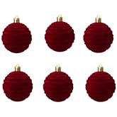 Velvet Christmas Ball Ornaments, Hanging Flocked Shatterproof Velvet Ornaments for Christmas Tree