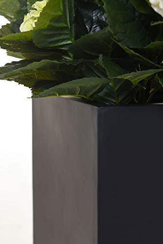 VIVANNO Pflanzkübel Fiberglas Block Frostsicher - 45x45x45 cm - Anthrazit Matt - Blumenkübel Quadratisch für Draußen und Drinnen – Bild 4