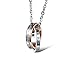 INBLUE Men,Women's 2 PCS Stainless Steel Pendant Necklace CZ Silver Gold Tone Black Ring Love Couple -With 20 and 23 Inch Chain