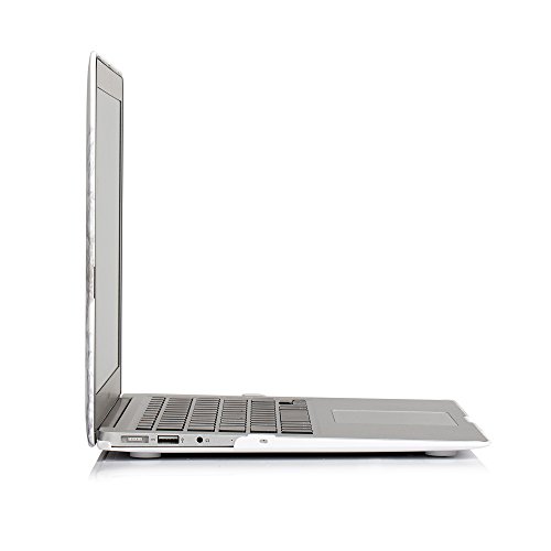 Ruban - AIR 13-inch White Marble Rubberized Hard Back Case with Keyboard Cover for MacBook Air 13.3" (A1466 & A1369) (NEWEST VERSION) Shell Cover - White Marble