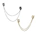 JETEHO 2 pcs Collar Pin Brooch Buckle Chain Collar Brooch Pin Clips for Women and Man(Gold and Sliver)