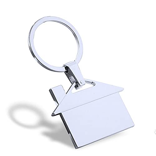 Bogoo Bogoo House Keys Keyring - Flat keys Keychain - Metal Chrome New Home Pendant Key Ring