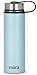 MIRA 22 Oz Stainless Steel Vacuum Insulated Wide Mouth Water Bottle with 2 Caps | Thermos Keeps Cold for 24 Hours, Hot for 12 Hours | Double Walled Powder Coated Travel Flask | Pearl Blue