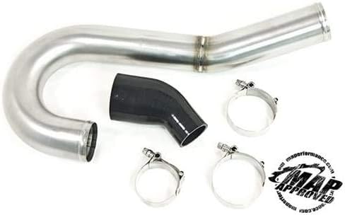 MAPerformance Black 2.5" Stainless Steel Lower Intercooler Pipe Compatible with 2003-2006 Mitsubishi Evo 8 9