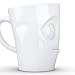 TASSEN Porcelain Mug with Handle, Tasty Face Edition, 11 oz. White (Single Coffee Mug) Coffee Cup