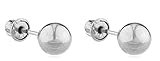 14k White Gold Screw Back Ball Earring Studs (BM-YWU6-SCMJ)