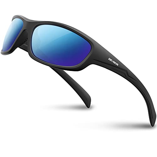 31r1HaEaLHL Rivbos Herren Tr90 Polarisierte Sonnenbrille Gestell Rb831, 32-Black Ice Blue Lens, 32 - Black Ice Blue Linsen