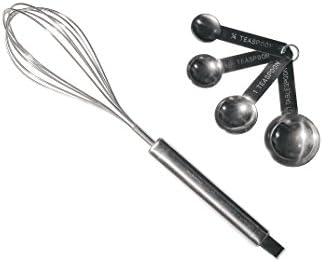 Cantinapor,Stainless Steel Whisk and Measuring Spoons Set for Baking Cooking Professional Kitchenware