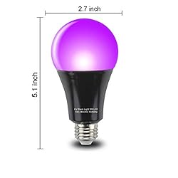GLW 4 Pack Black Light Bulbs 9W E26 A19 Bulb