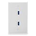BATIGE 2 -Port Dual USB 3.0 Keystone Wall Plate Charger Outlet Mount Socket Face Plate Cover Panel Dock Station