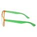 Kids Nerd Retro Two Color Frame Clear Lens Childrens Fake Eye Glasses (Age 3-10) Orange/Green