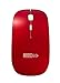 Slim Wireless Computer Mouse for Laptop Optical Ergonomic USB Mice 2.4G Cordless Mice for Laptop Notebook PC red Color by SOONGO