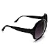 HuntGold 1X Lady Girl Popuplar Graceful Sunglasses Retro Vintage Big Frame Goggles Shades Eyeglass(bright black)