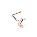 Inspiration Dezigns Nose Stud Ring Filigree Moon L-Shape Nose Ring