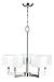 Linea di Liara Allegro 5 Light Pendant Chandelier – Brushed Nickel w/Fabric Shade LL-C135-BN