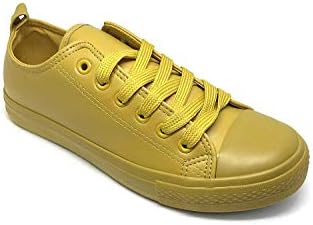 Women's Sneakers Casual Canvas Shoes, Low Top Lace up Cap Toe Flats for Girls