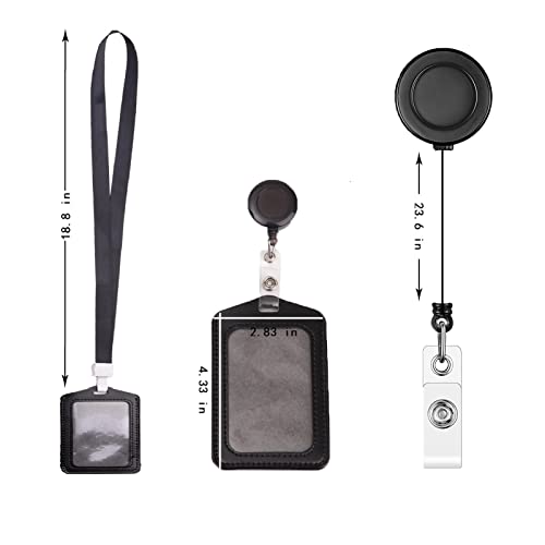 10 Pack ID Badge Holder, with Detachable Neck Lanyard Strap and