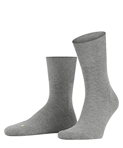 Falke Unisex Run calcetines, cojín de luz, deportivo, athleisure clásico, liviano, transpirable, amigable para la piel, algodón, gris (gris claro 3400), 9-10, 1 par
