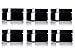6 Pack - 8 oz Black PET Wide Mouth Single Wall Jar with Black Lids 89-400 neck