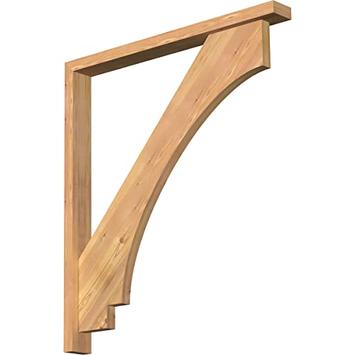 3 1/2"W x 34"D x 38"H Imperial Block Smooth Bracket w/Offset Brace, Western Red…
