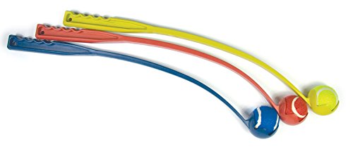 Ball-istic Thrower by Good Boy (Pack of 6, 25" Round Rubber Fetch Balls for Large Dogs)