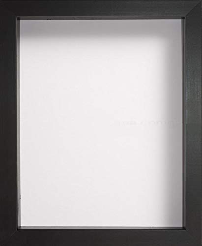 Radcliffe Black Wooden Deep 3D Box Frame A4, White Backing Board * Choice of Sizes* Fitted with Real Glass
