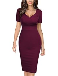 Miusol vestido de fiesta de cóctel para mujer, estilo retro, con volantes, cuello en V