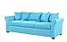 DIVANO ROMA FURNITURE Classic and Traditional Ultra Comfortable Linen Fabric Sofa - Living Room Fabric Couch (Sky Blue)